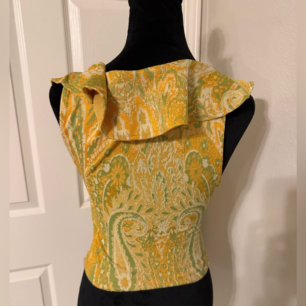 Zara Yellow and Green Paisley Blouse - Picture 4 of 4